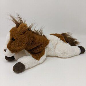FAO Schwarz Pinto Horse Brown White Plush Stuffed Animal Toy Pony 12 Inch